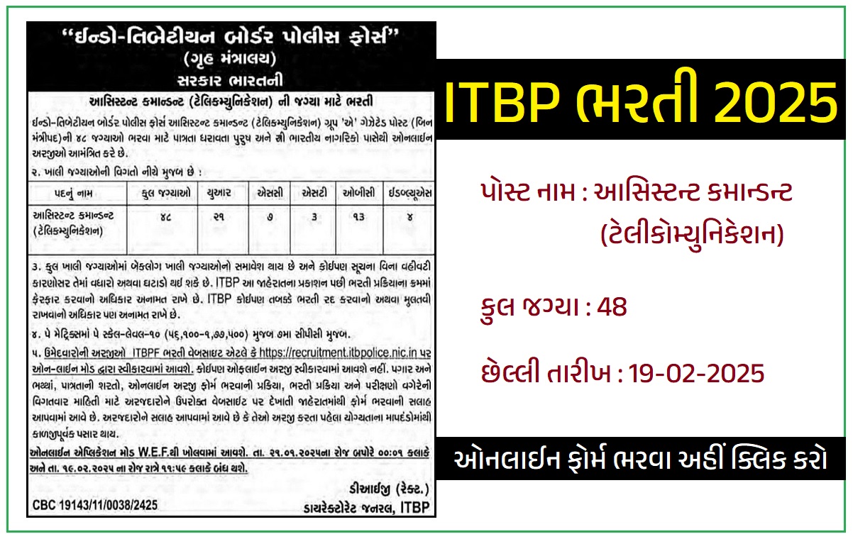 ITBP ભરતી 2025