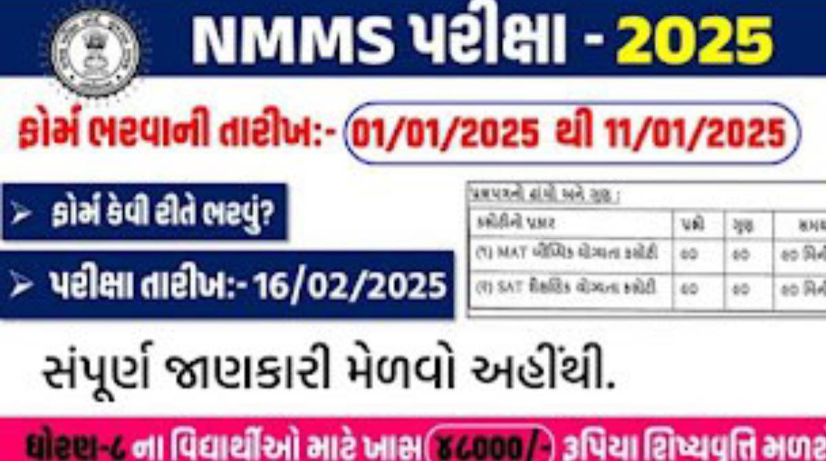  NMMS પરીક્ષા જાહેરનામું 2025 