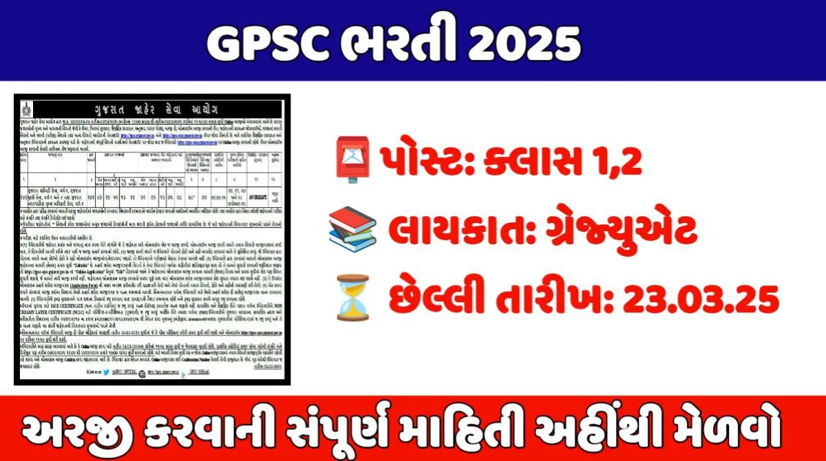 GPSC Class 1-2 Recruitment 2025